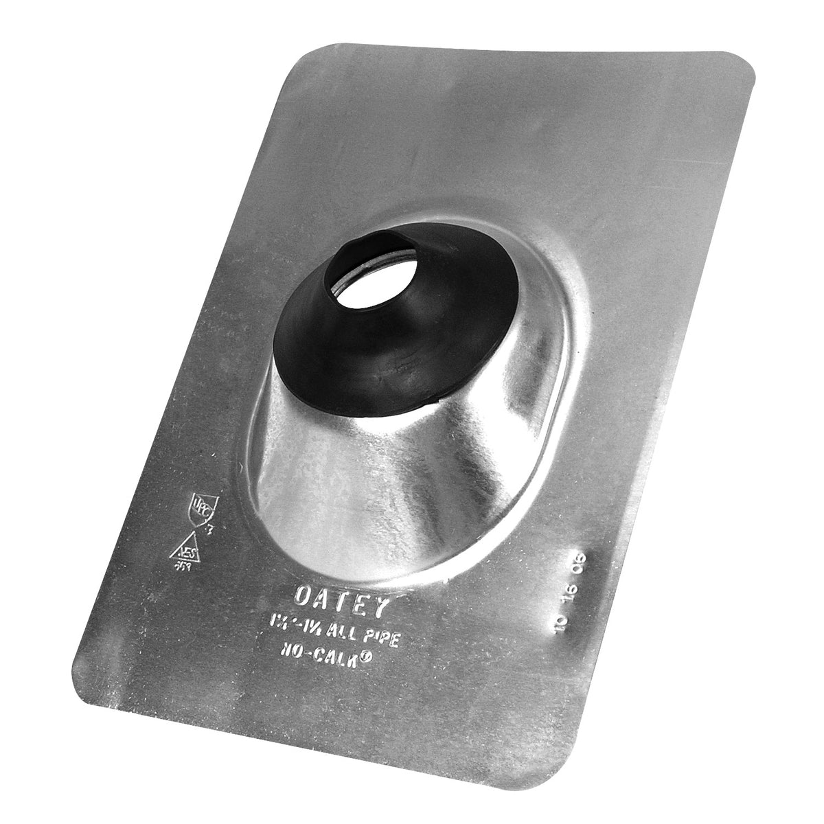 Oatey 12923 No-Caulk Standard Base Roof Flashing, 1.25"-1.5", Aluminum