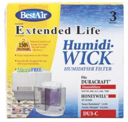 BestAir DU3-C Humidifier Wick Filter, 7-1/4" x 7-3/4" x 1"