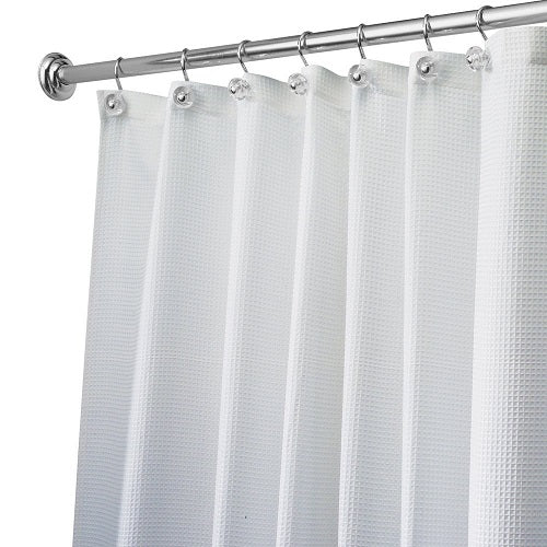 InterDesign 22880 Carlton Stall Size Shower Curtain, 54" x 78", White