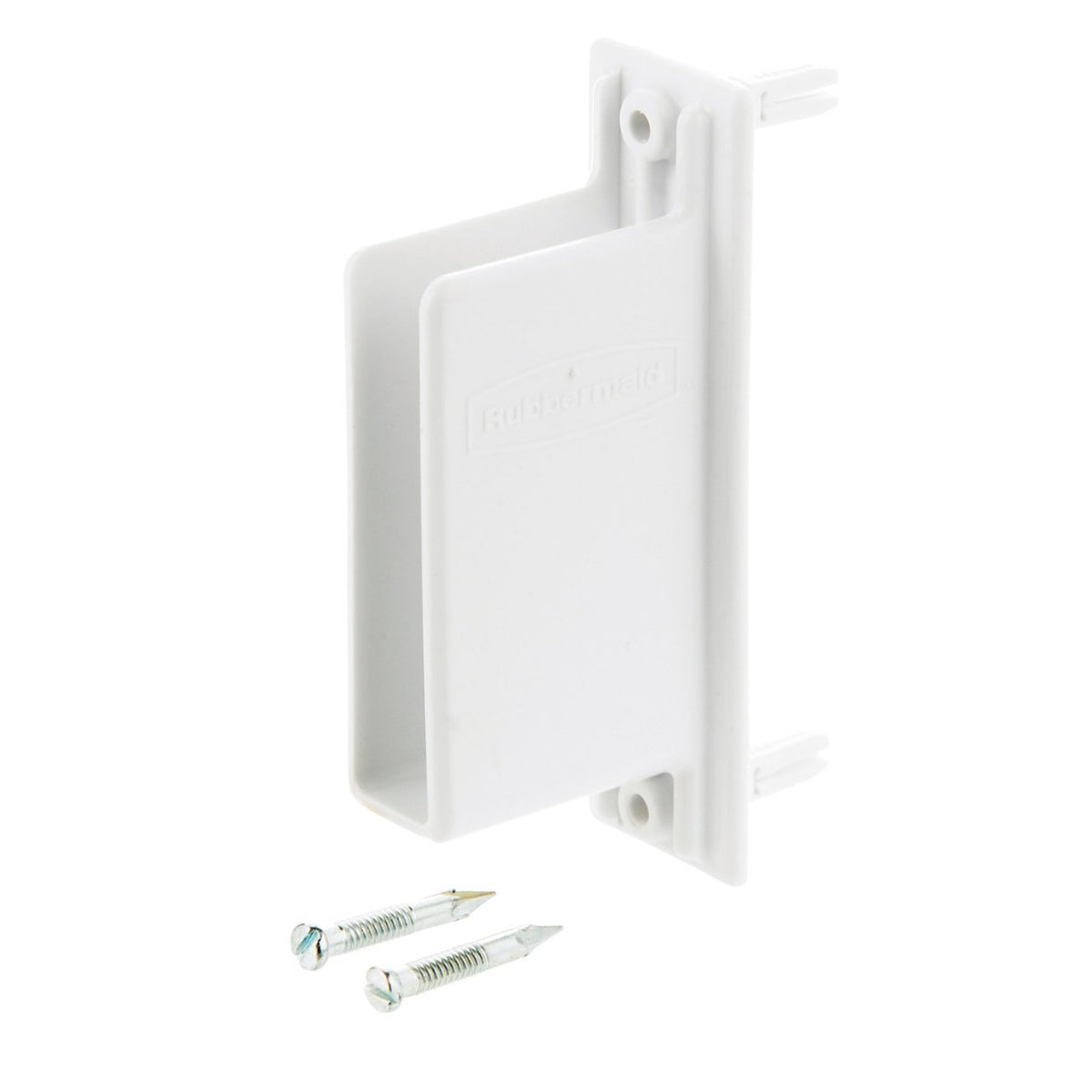 Rubbermaid 3D68-LW-WHT Free Slide Fast Set Wall End Bracket, White
