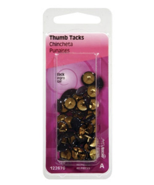 Hillman 122676-N Black Thumb Tacks