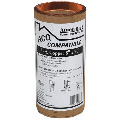 Amerimax 850678 Copper Flashing, 8" x 20'