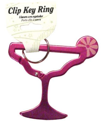 Carabiner KH490 Margarita Glass Carabine Key Chain 5 Pc./Pk., Pink