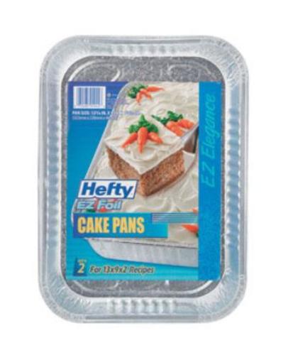 Hefty 94944 E-Z Foil Rectangular Cake Pan, Aluminum, 13" x 9" x 2"