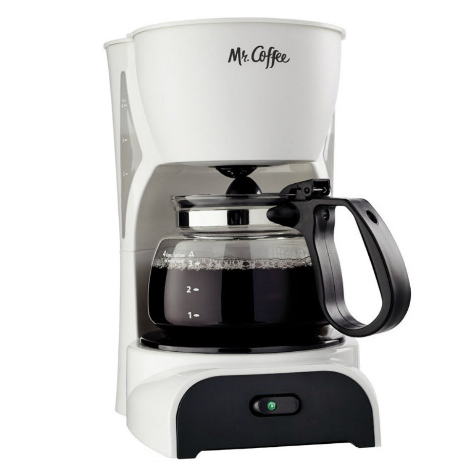 Mr. Coffee DR4-NP Coffeemaker, 4-Cup, White