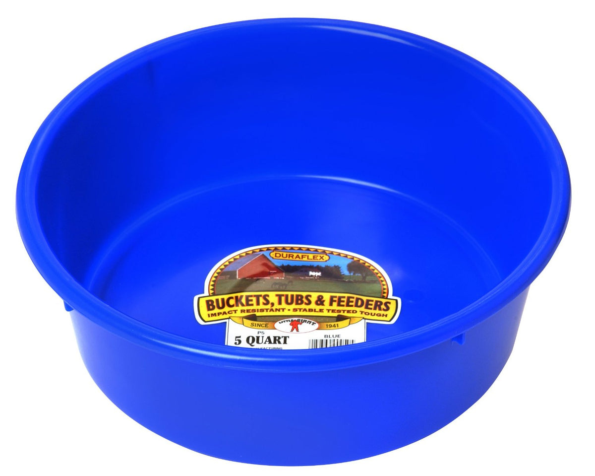 Little Giant P-5 BLUE Plastic Utility Pan, 5 Quart, Blue