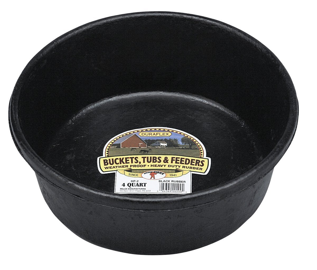 Little Giant HP2 Corded Rubber Feed Pan, 4 Quarts, Black