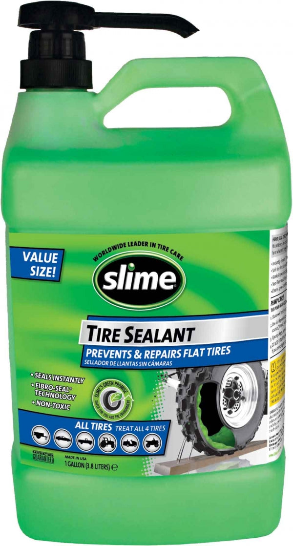 Slime 10163/1G/02 Super-Duty Tire Repair Sealant With Pump, 1 Gallon