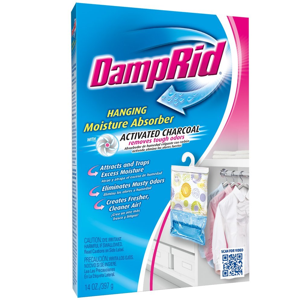 DampRid FG80FF No Scent Hanging Moisture Absorber, 14 Oz