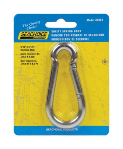 Seachoice 36861 Safety Spring Hook, 5/16"x3-1/4"