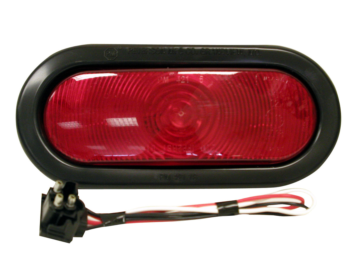 Peterson V421KR Sealed Oval Stop/Turn/Tail Light Kit, Red