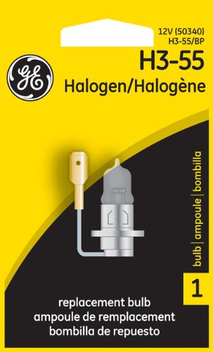 GE 12339 Automotive Halogen Bulb #H3-55/BP, 12 V, T3-1/2