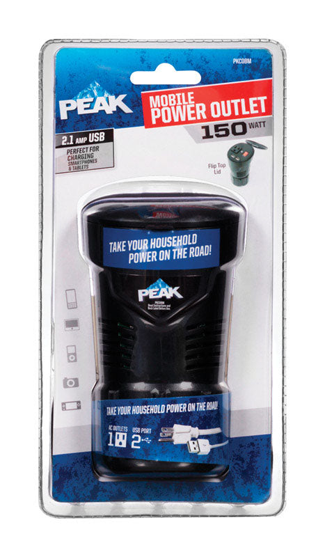 Peak PKC0BM Cup Holder Mobile Power Outlet, 12 V, 150 Watts