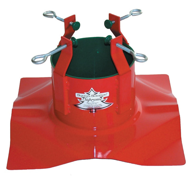 Santa's Solution 36610 Supreme Indoor Steel Tree Stand, 7", Red