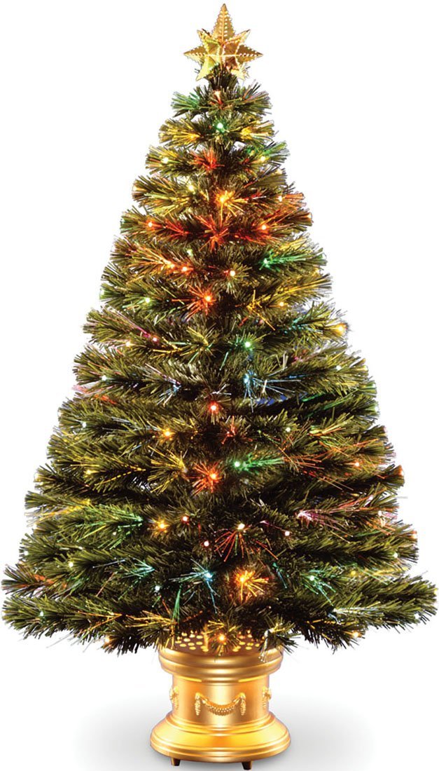 Celebrations SZRX7-100L-36 LED Fiber Optic Prelit Artificial Tree, Clear, PVC