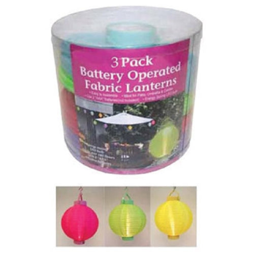 Celebrations 60S06116 Battery Operated LED Fabric Lantern Set