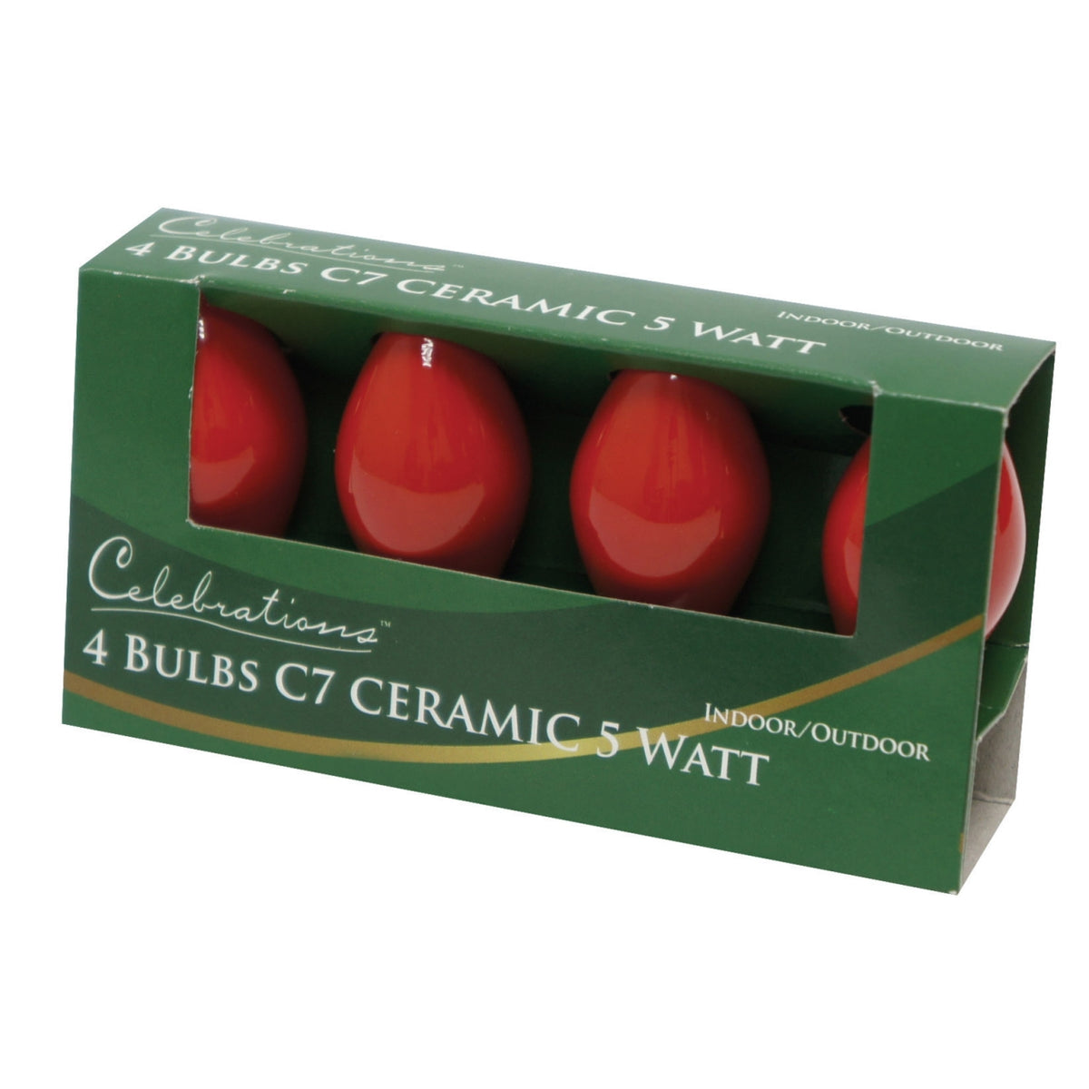 Celebrations UYTUL511 C7 Replacement Bulbs, 5 W, Ceramic, Red