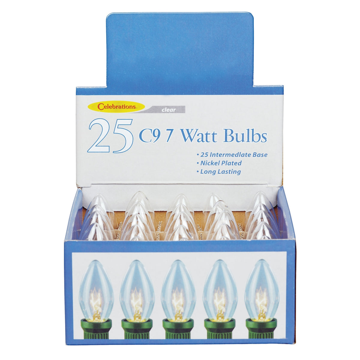 Celebrations UTRT41A1 C9 Replacement Bulbs, 7 W, Transparent, Clear