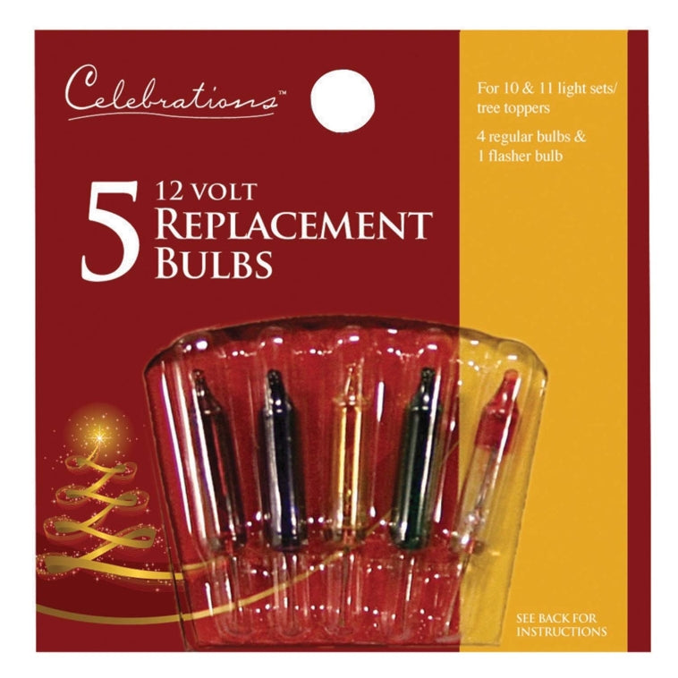 Celebrations 1145-1-71 Mini Replacement Bulbs, 12 V, Assorted Colors