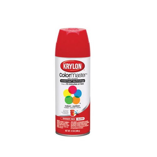 Krylon K05210801 Indoor/Outdoor Decorator Spray Paint, 12 Oz, Banner Red
