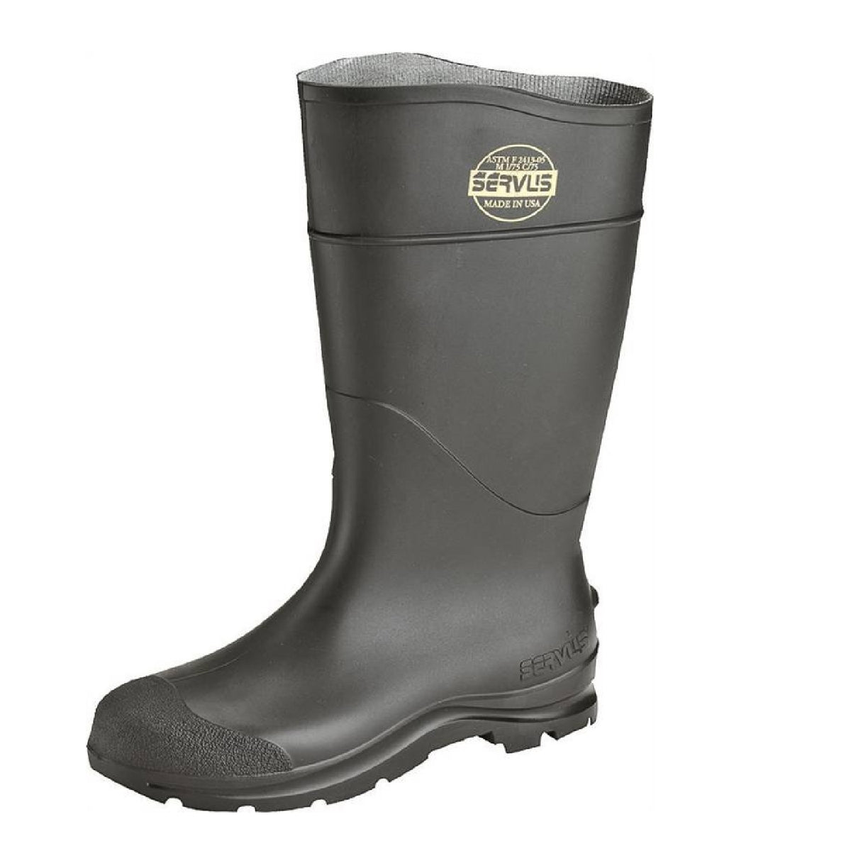 Servus 18822-9 Plain Toe PVC Boot, Size 9, Black