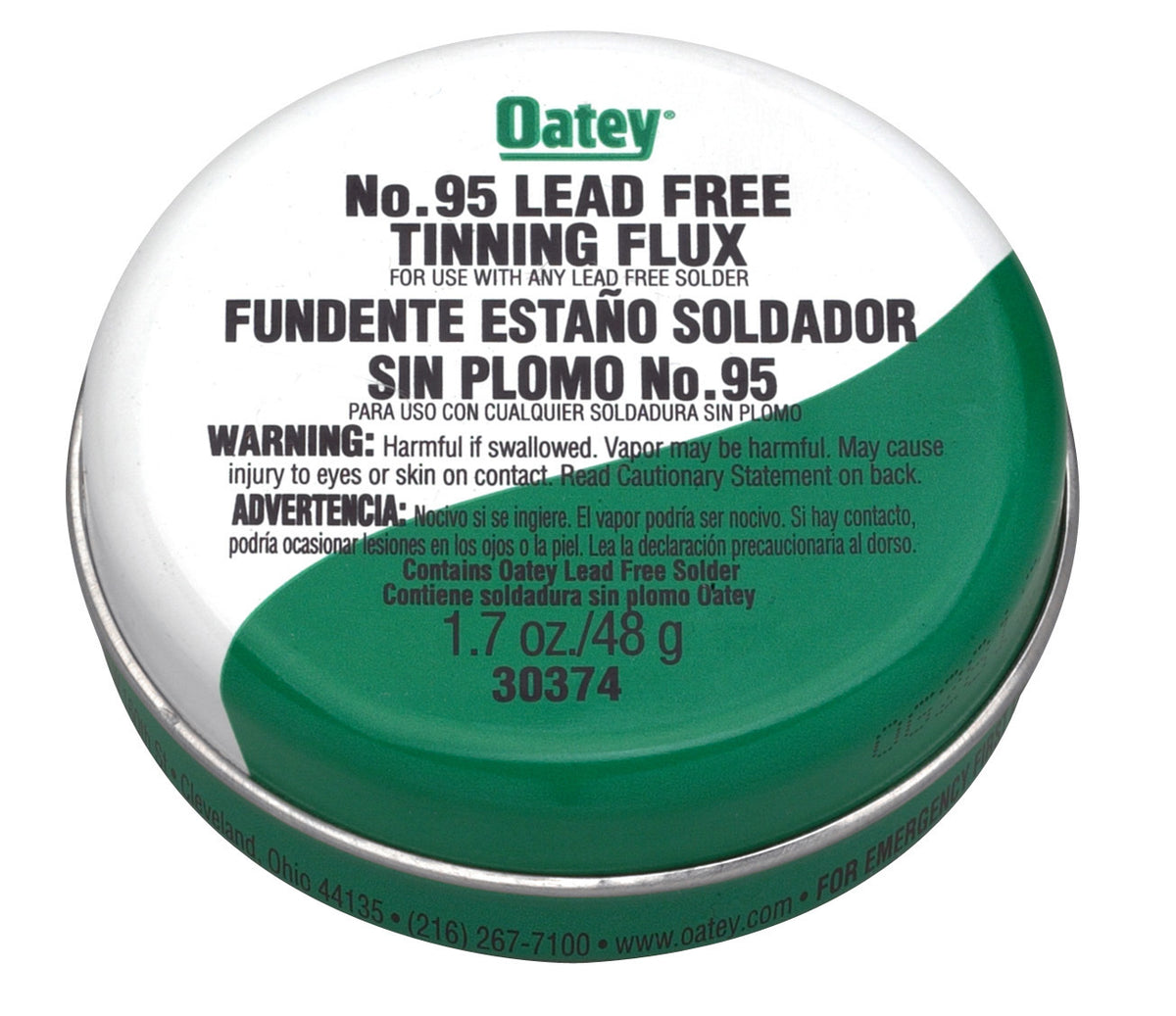 Oatey No.95 Lead-Free Tinning Solder Paste Flux, 1.7 Oz, Greenish-Gray