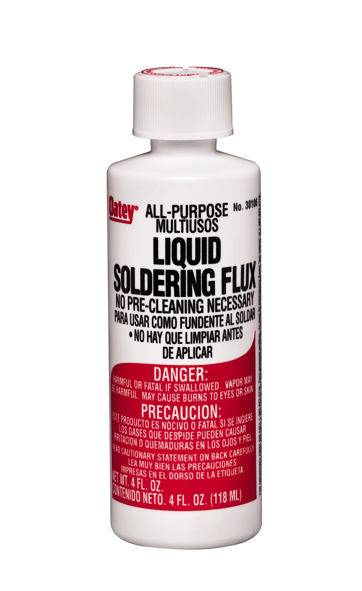 Oatey 30106 No. 11 All-Purpose Multiusos Solder Liquid Flux, 4 Oz, Yellow