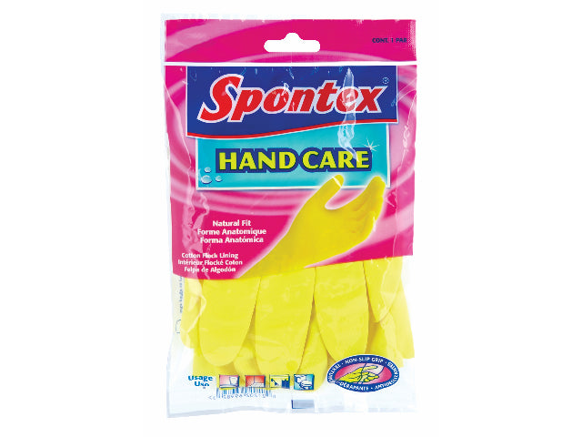 Spontex 69983 Hand Care Latex Glove, Yellow