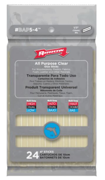 Arrow Fastener BAP5-4 All Purpose Clear Glue Sticks, 4"