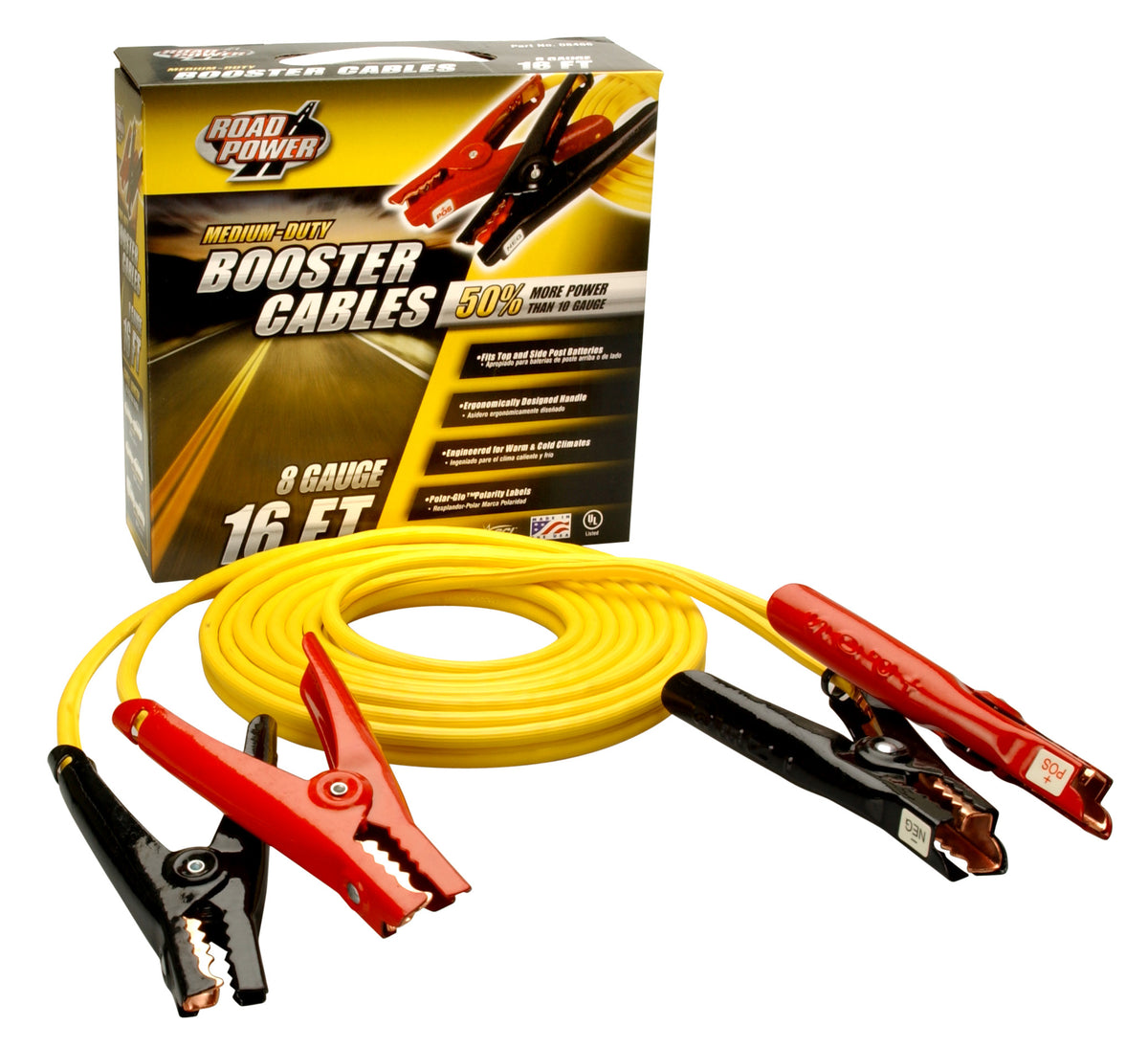 Road Power 08466-00-02 8-Gauge Booster Cable, 16'