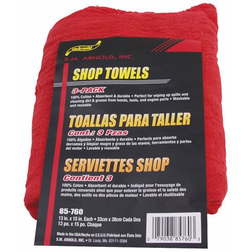 SM Arnold 85-760 Shop Towel, Red