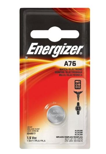 Energizer A76BP Watch Calculator Battery, 1.5 Volt