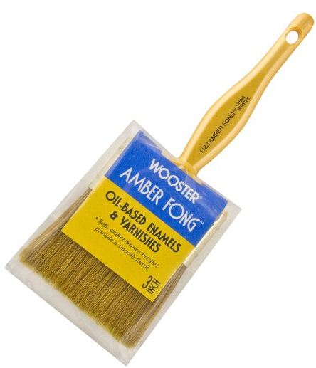 Wooster 1123-3 Amber Fong Flat Paint Brush, 3"