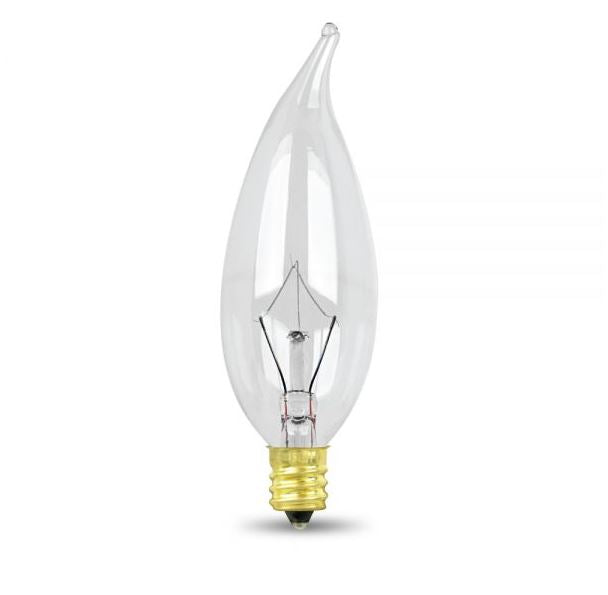 Feit Electric 40CFC/TL Candelabra Base Incandescent Light Bulb, 40 Watts