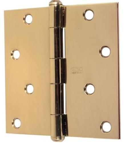 Stanley 80-0115 Residential Door Hinges, Bright Brass, 4" x 4"