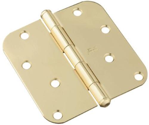 Stanley Residential Door Hinges, Bright Brass, 4" x 4"