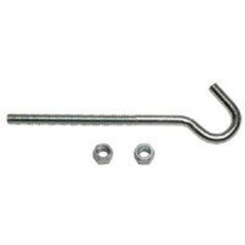 ProSource LR324 Hook Bolt, 1/4" x 2-5/8", Bright Zinc