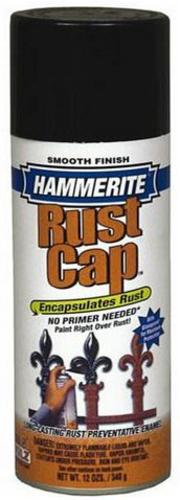 Hammerite Rust Cap 42240 Rust Preventative Spray Paint, 12 Oz, Black