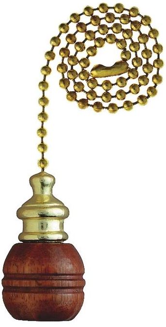Westinghouse 7700700 Sculptured Wooden Ball Pull Chain, 12"