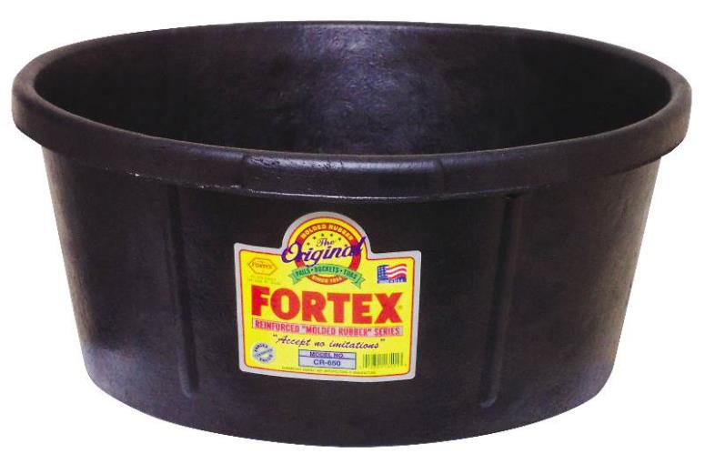 Fortex/Fortiflex CR650 Molded Rubber Utility Tub, 6.5 Gallon