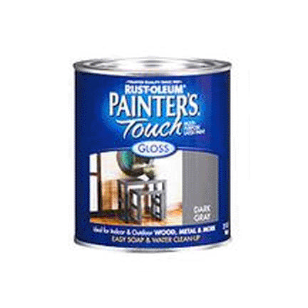 Painter's Touch 1986502 Acrylic Latex Paint, Quart, Dark Gray