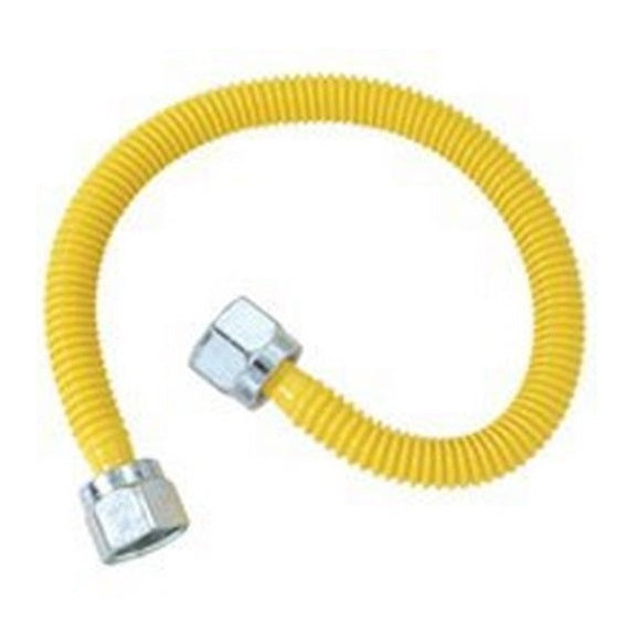 BrassCraft CSSLNN-22N Gas Appliance Connector, 1/4" ID x 3/8" OD Flare Nut x 22"