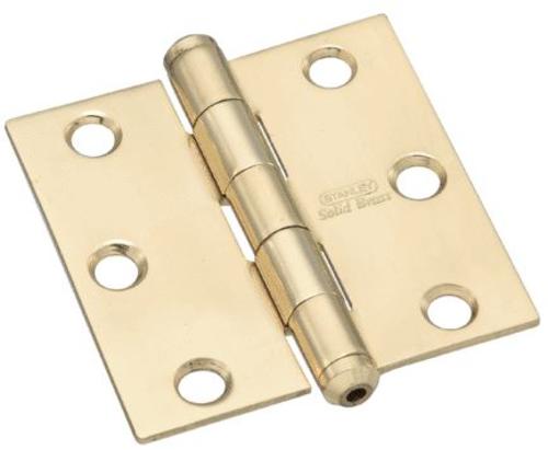 Stanley 80-0089 Residential Door Hinge, Bright Brass, 2.5" x 2.5"