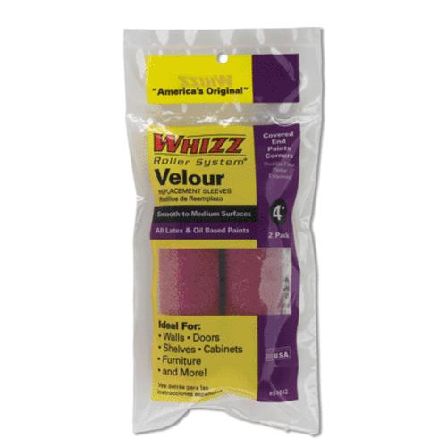 Whizz 51012 Velour Roller Covers, 4", 2 Pack
