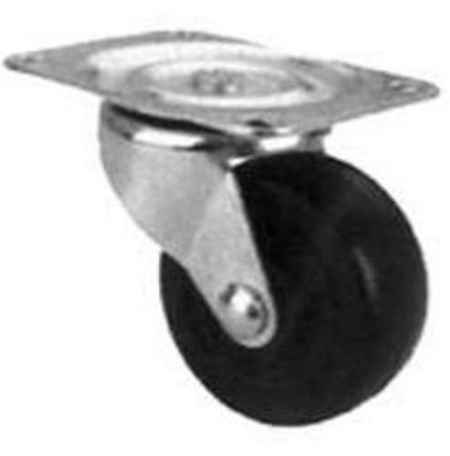 Vulcan 1111 Rubber Plate Swivel Caster, Black Rubber Wheel, 2-1/2"