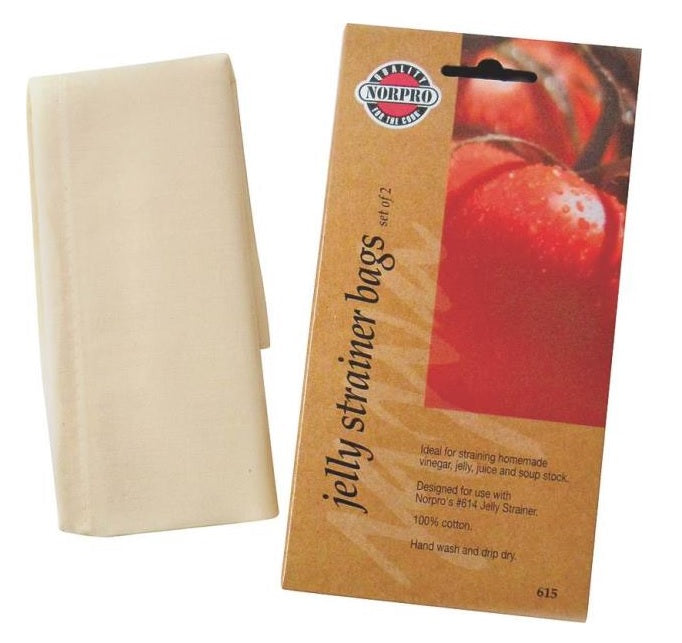 Norpro 615 Jelly Strainer Bags, Cotton, 7" x 9", 2/Pk
