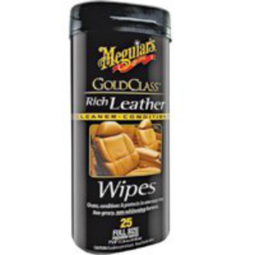 Meguiars G10900 Rich Leather Wipes, 25-Count