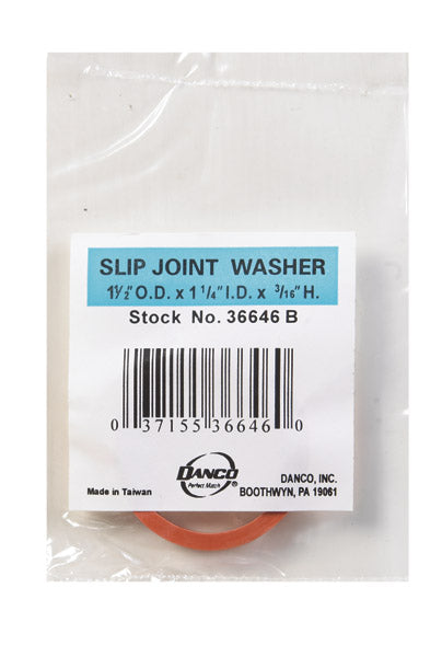 Danco 36646B Rubber Slip Joint Washer,1-1/2"x1-1/4"Idx3/16"