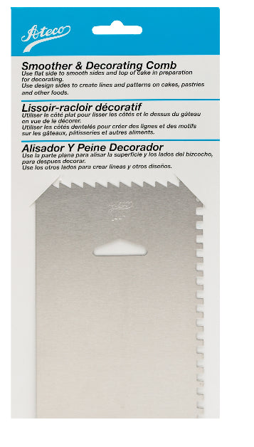 Ateco 1447 Decorating Comb & Icing Smoother, 4" x 6"