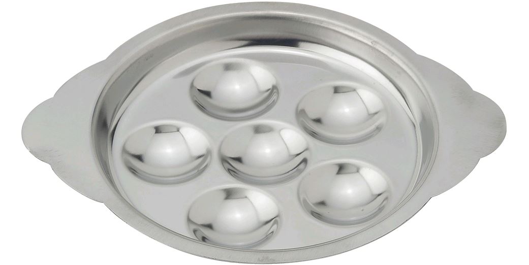 HIC HO-10 Six Hole Stainless Steel Snail Plate, 5-1/2"